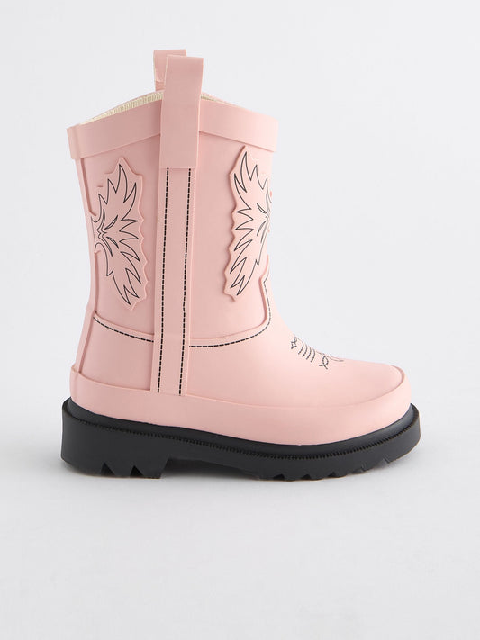 Pembe Western Yağmur Çizmesi