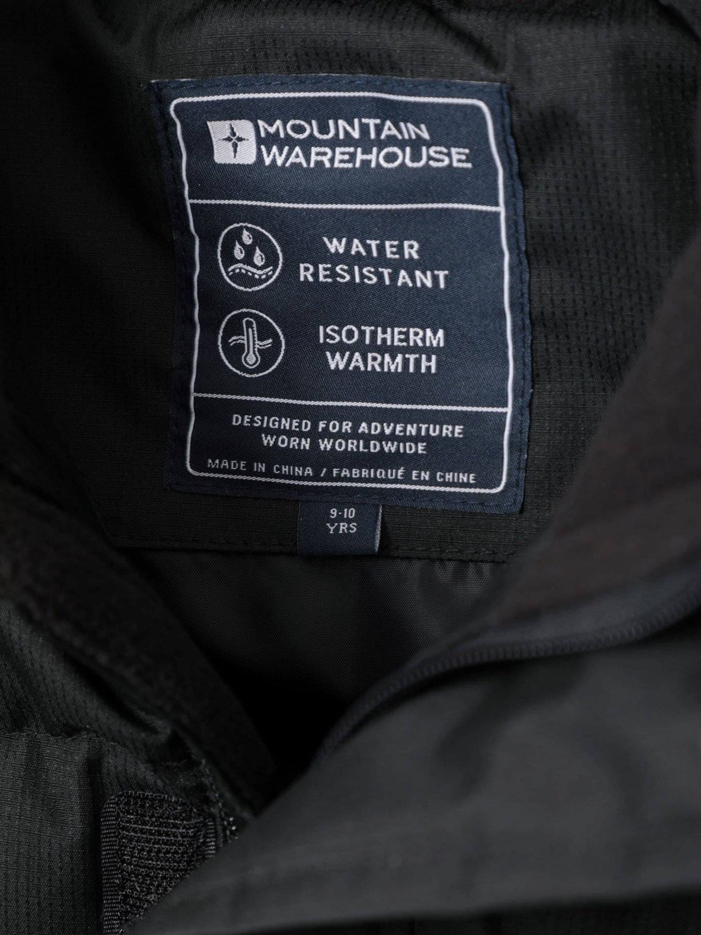 Mountain Warehouse Black Snow Water Resistant Fleece Lined Padded Jacket