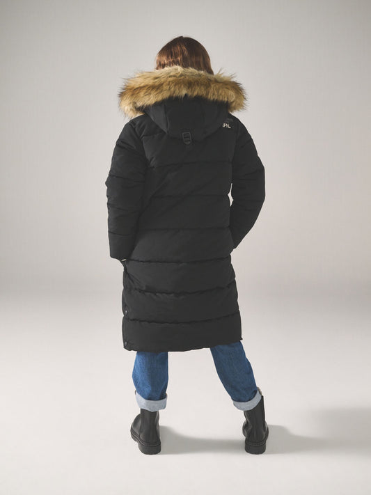 Superdry Black Everest Longline Puffer Coat