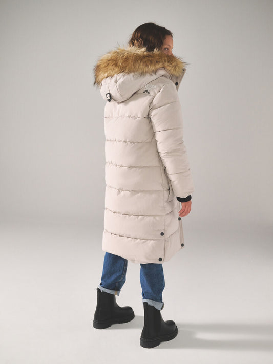 Superdry Cream Everest Longline Puffer Coat