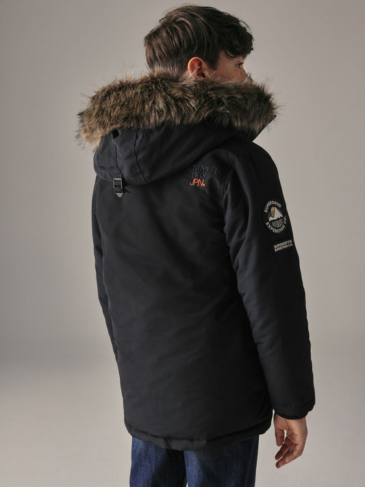 Superdry Black Everest Parka Coat