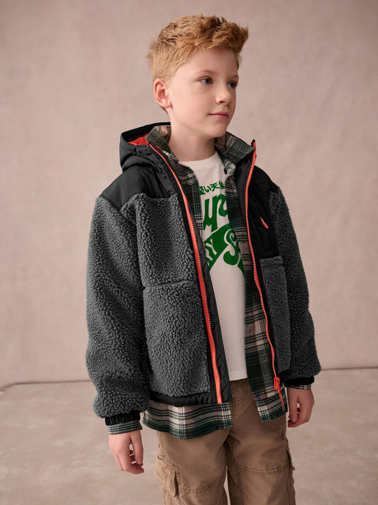 Superdry Black Borg Zip Through Jacket