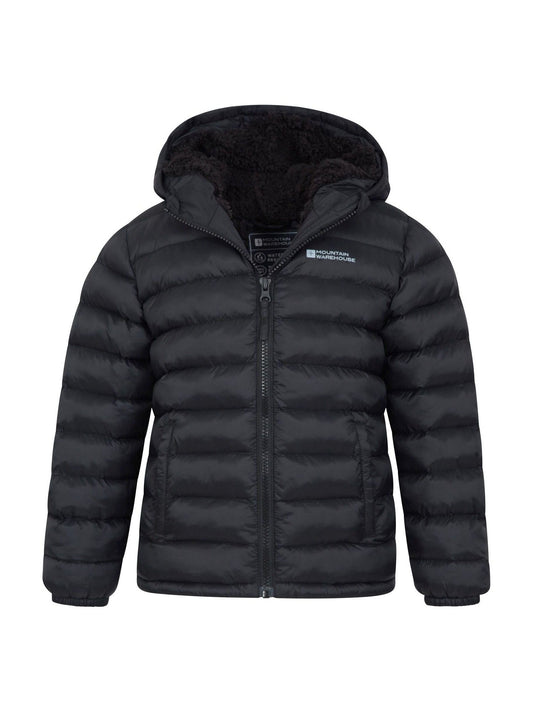 Mountain Warehouse Black Seasons Water Resistant Faux Fur Lined Padded Jacket