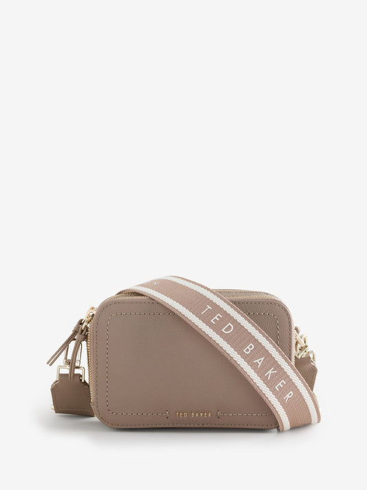 Ted Baker Linzie Krem Deri Webbing Küçük Omuz Çantası (Kamera Modeli)