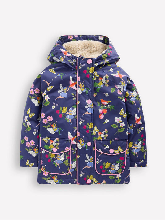 Boden Dark Blue Sherpa Lined Anorak