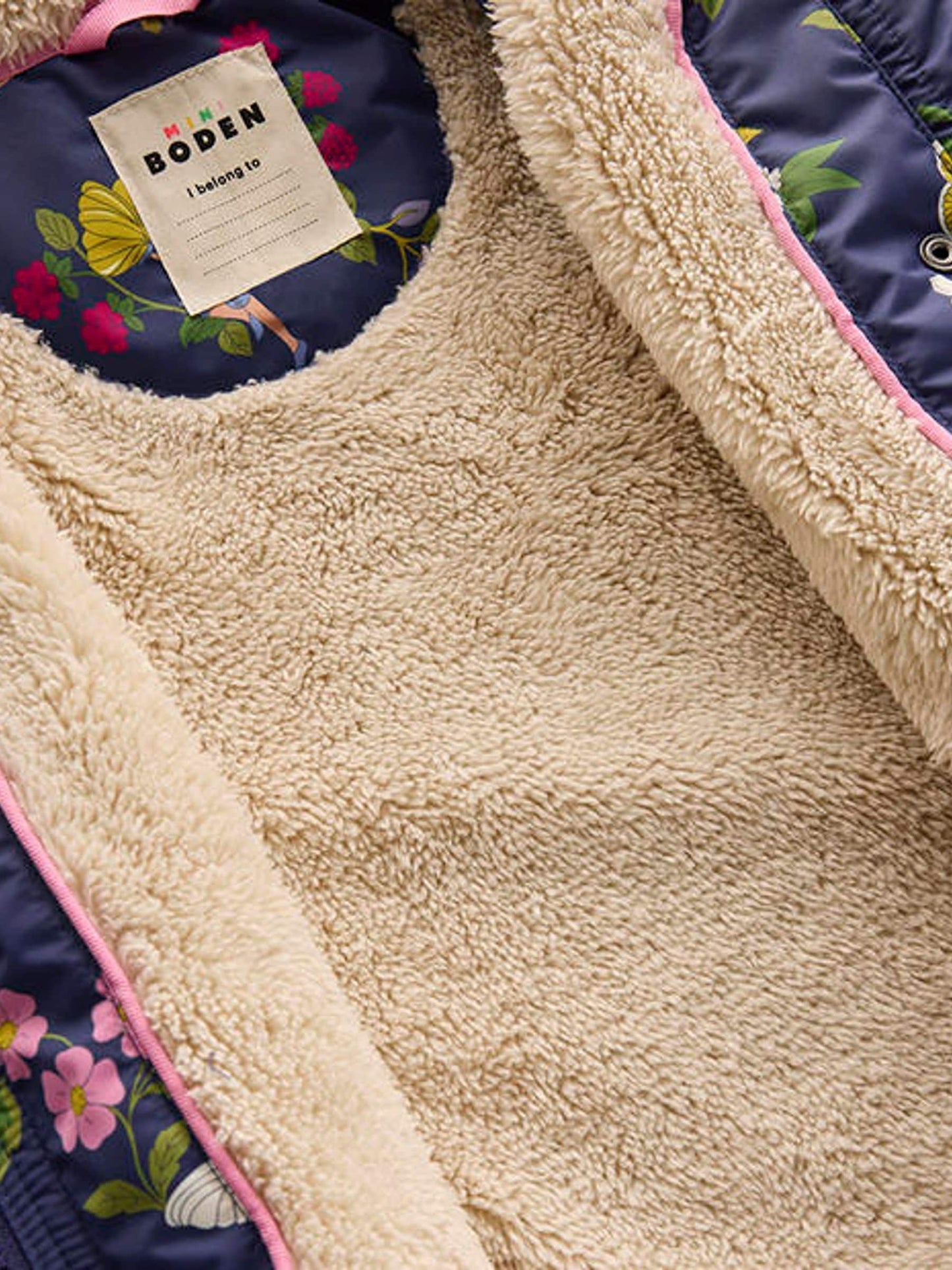 Boden Dark Blue Sherpa Lined Anorak