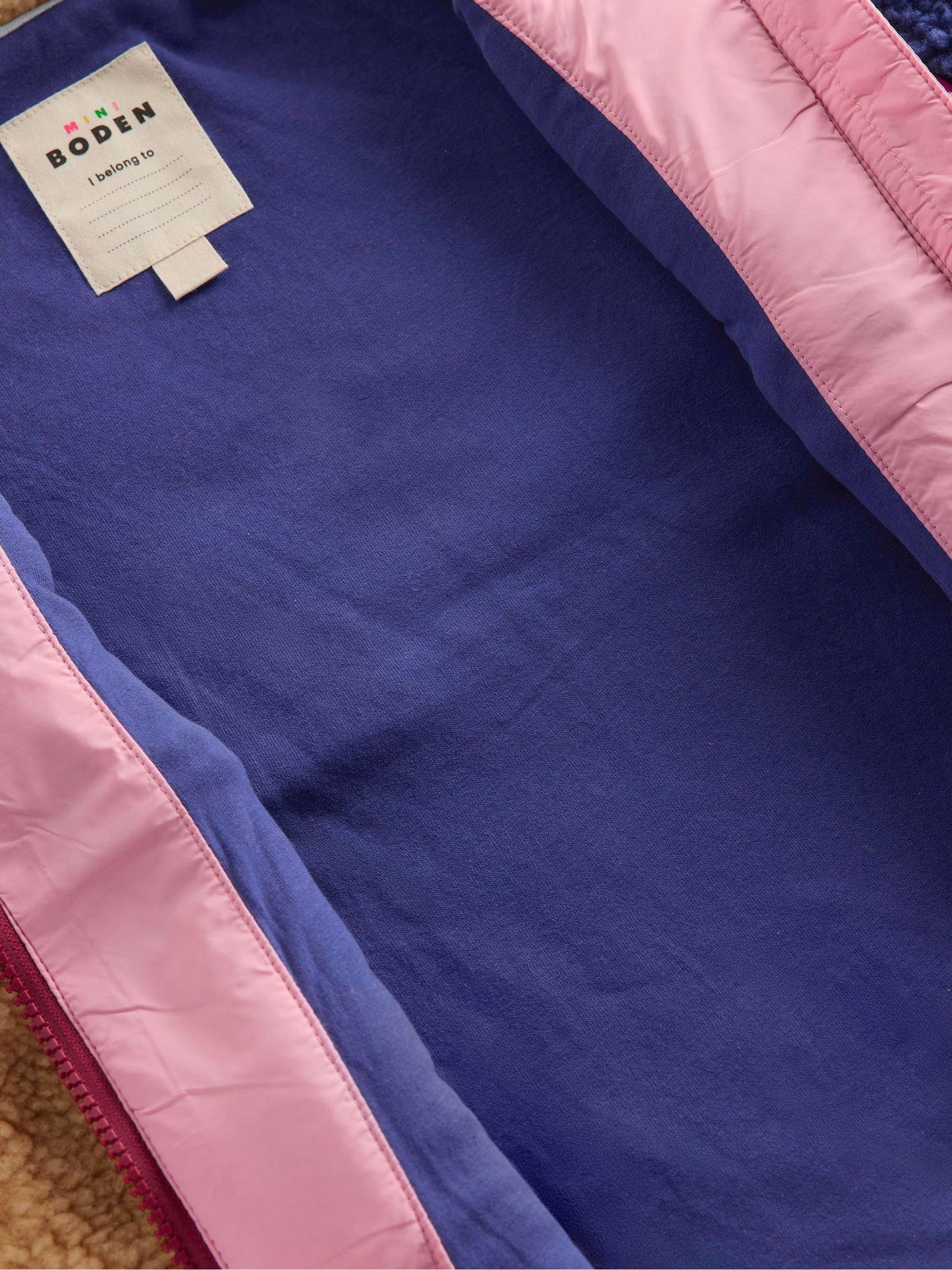 Boden Pink 2-in-1 Borg Jacket