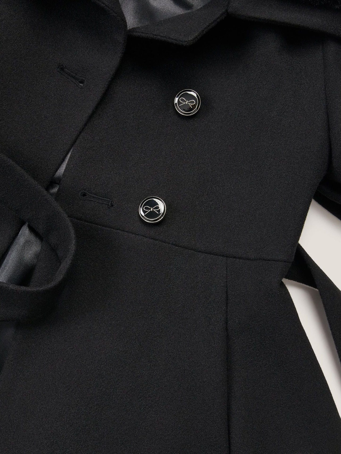 Monsoon Black Faux Fur Collar Dress Coat