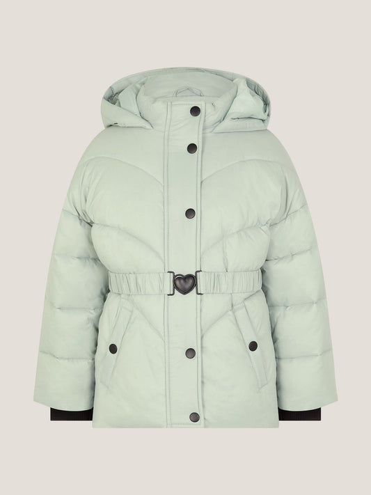 Monsoon Green Belted Puffer Coat