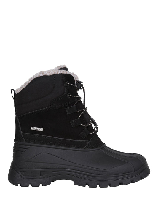 Mountain Warehouse Black Sledge Waterproof Borg Line Snow Boots