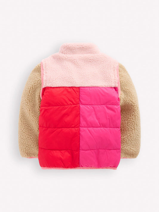 Boden Pink 2-in-1 Borg Mix Jacket