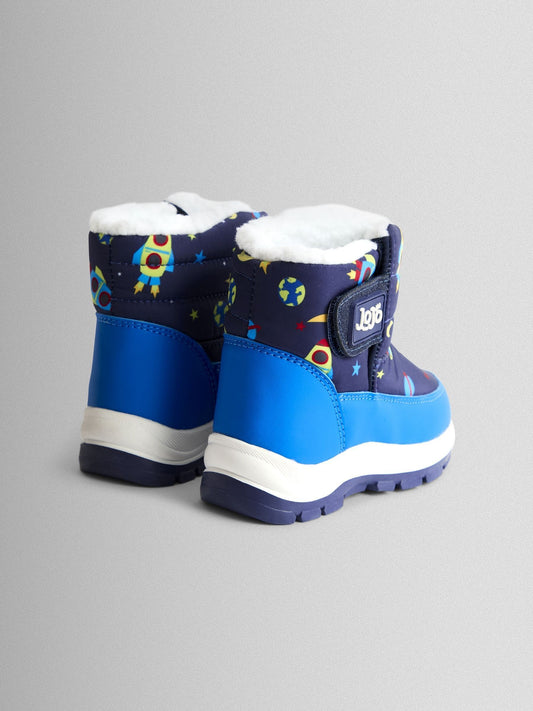 JoJo Maman Bébé Navy Rocket Cosy Snow Boots