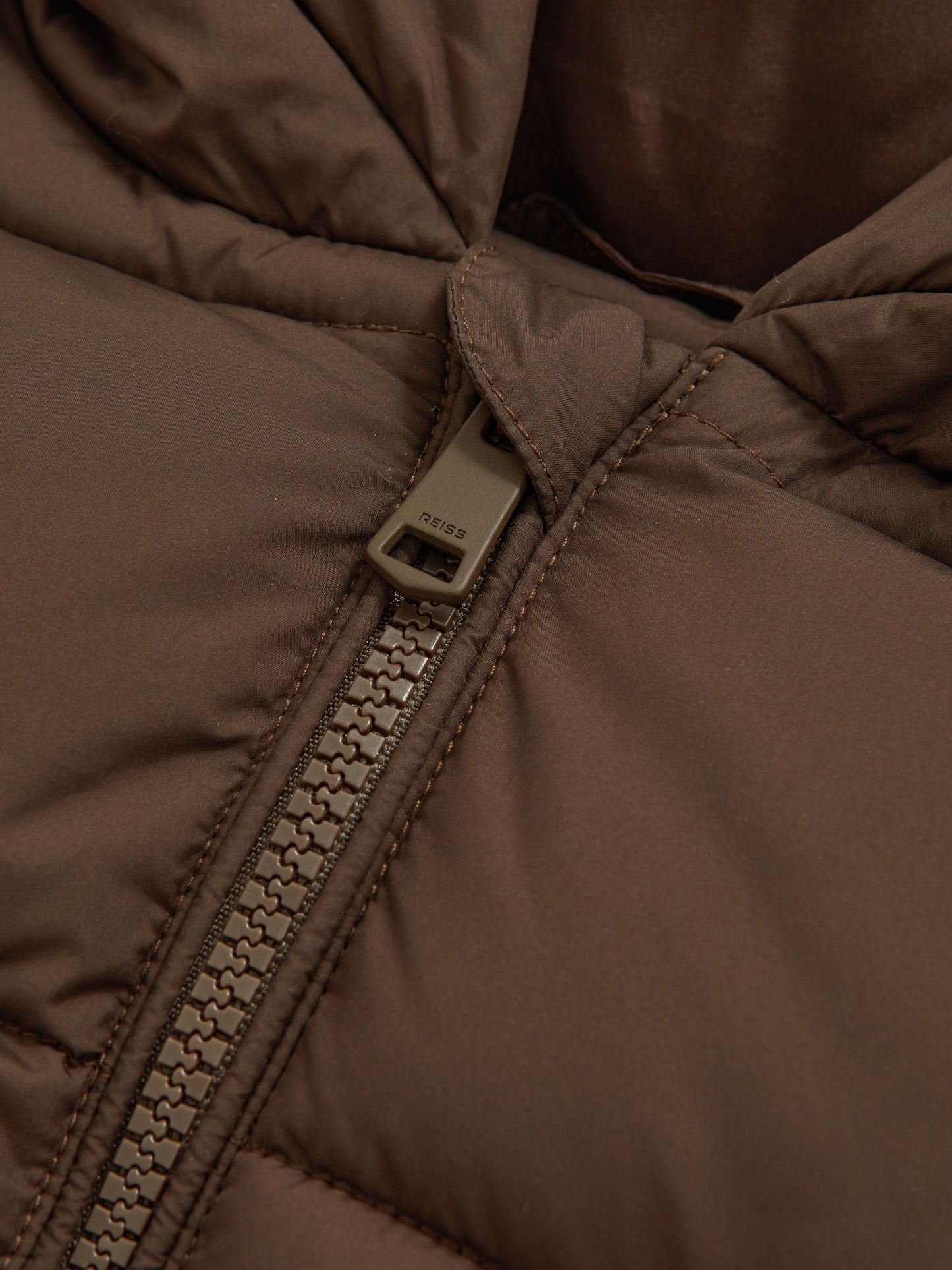 Reiss Chocolate Lumi 3-9 yrs Short Hooded Puffer Coat