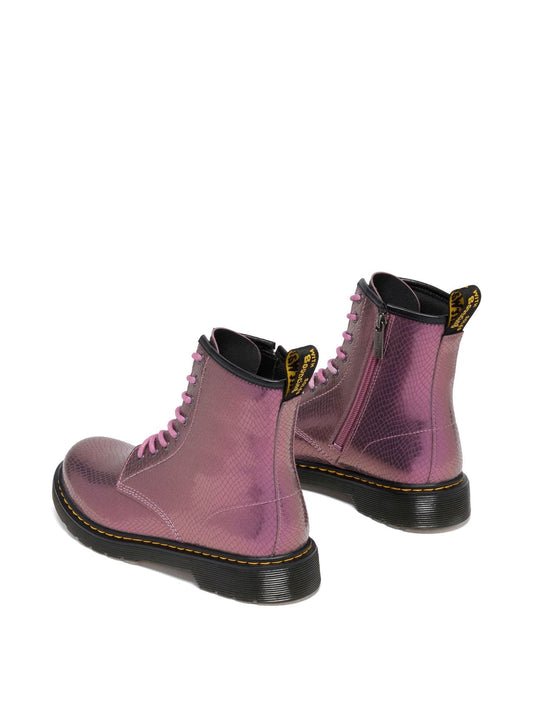 Dr. Martens Pink 1460 Y Copper Reptile Emboss Shoes