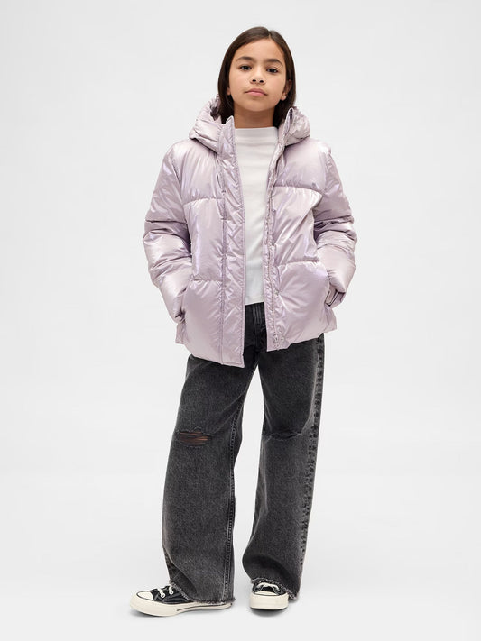 Gap Pink Shower Resistant Sherpa-Lined Puffer Jacket (4-13yrs)