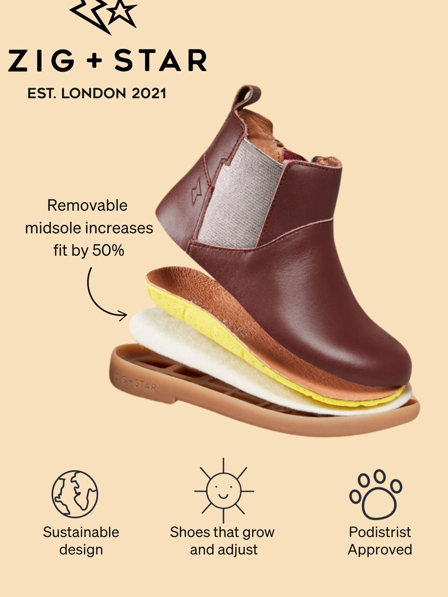 Zig+Star Black Junior Kids Rockit Boots