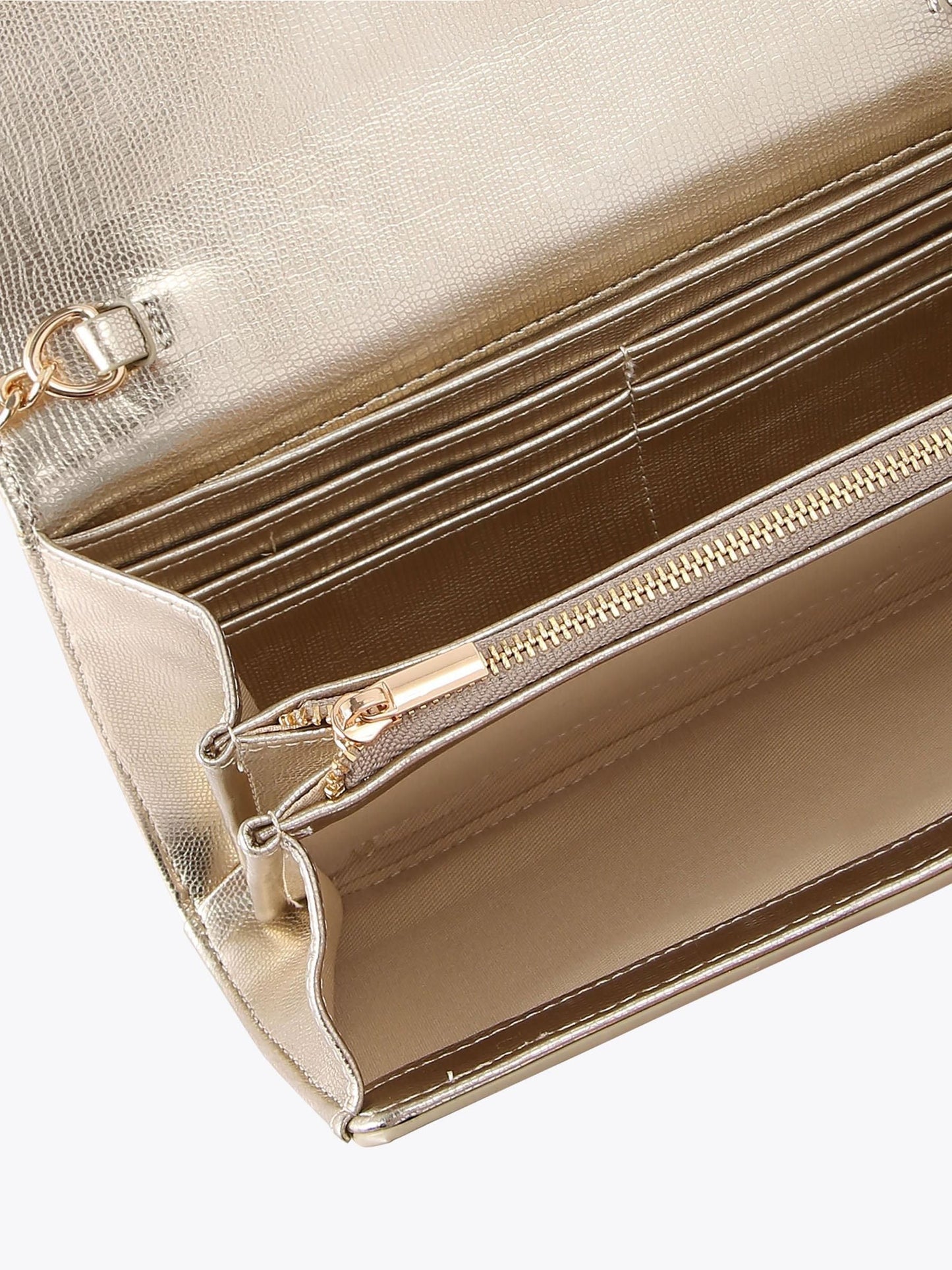 KG Kurt Geiger Carvela Blake Altın Kahverengi Clutch Çanta