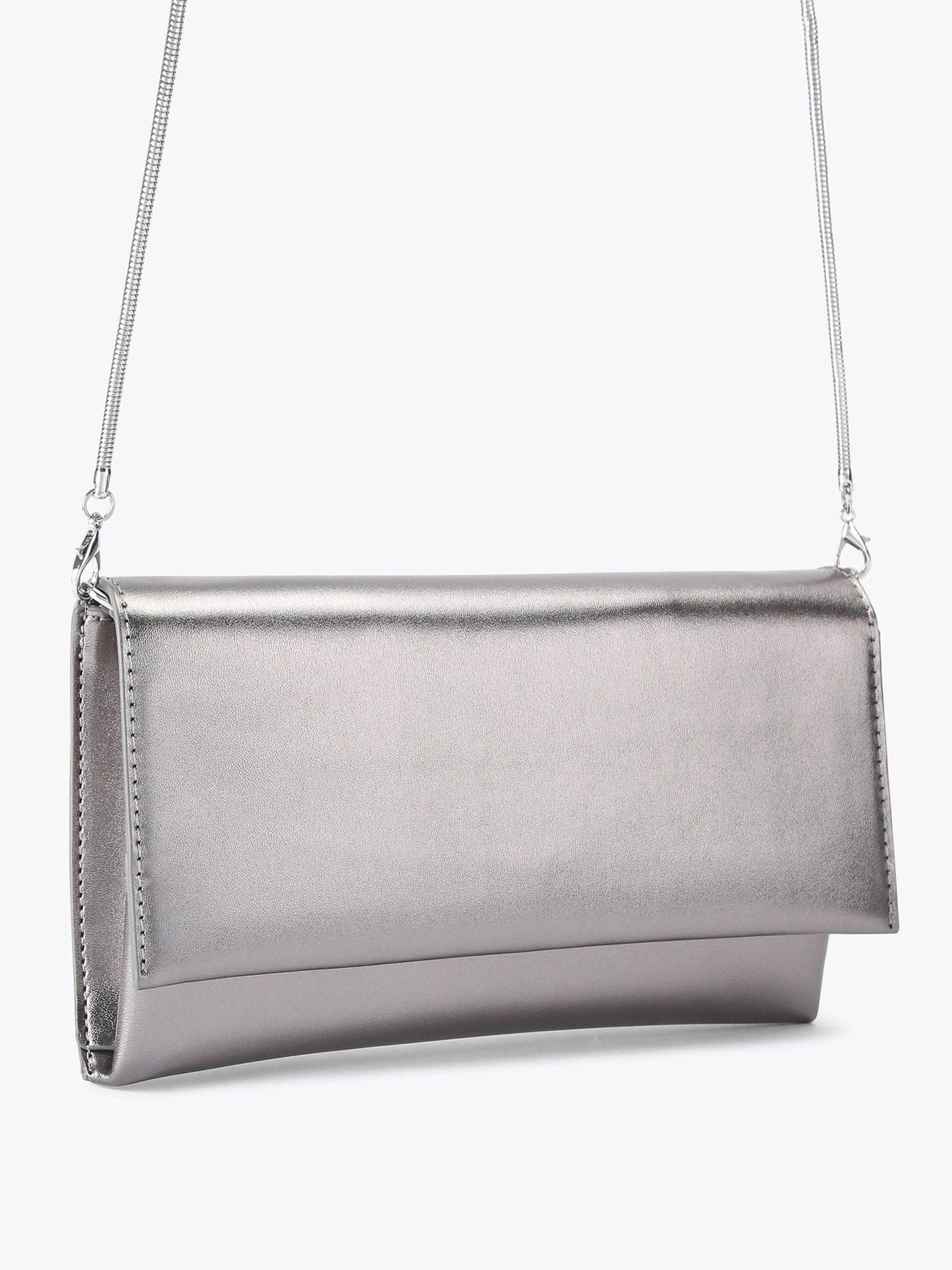 KG Kurt Geiger Metalik Pewter Brielle Çanta