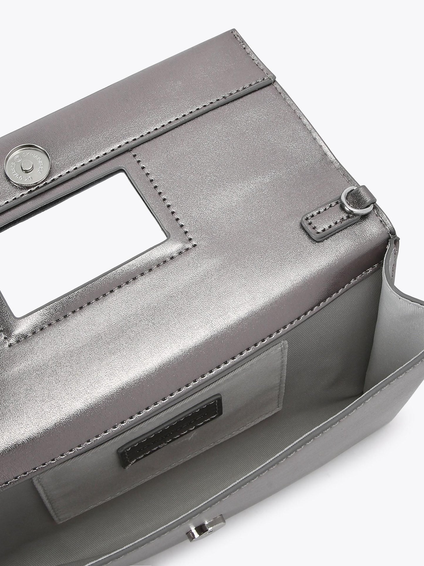 KG Kurt Geiger Metalik Pewter Brielle Çanta