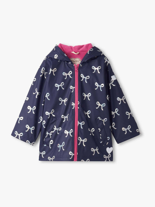 Hatley Blue Foil Bows Rain Jacket