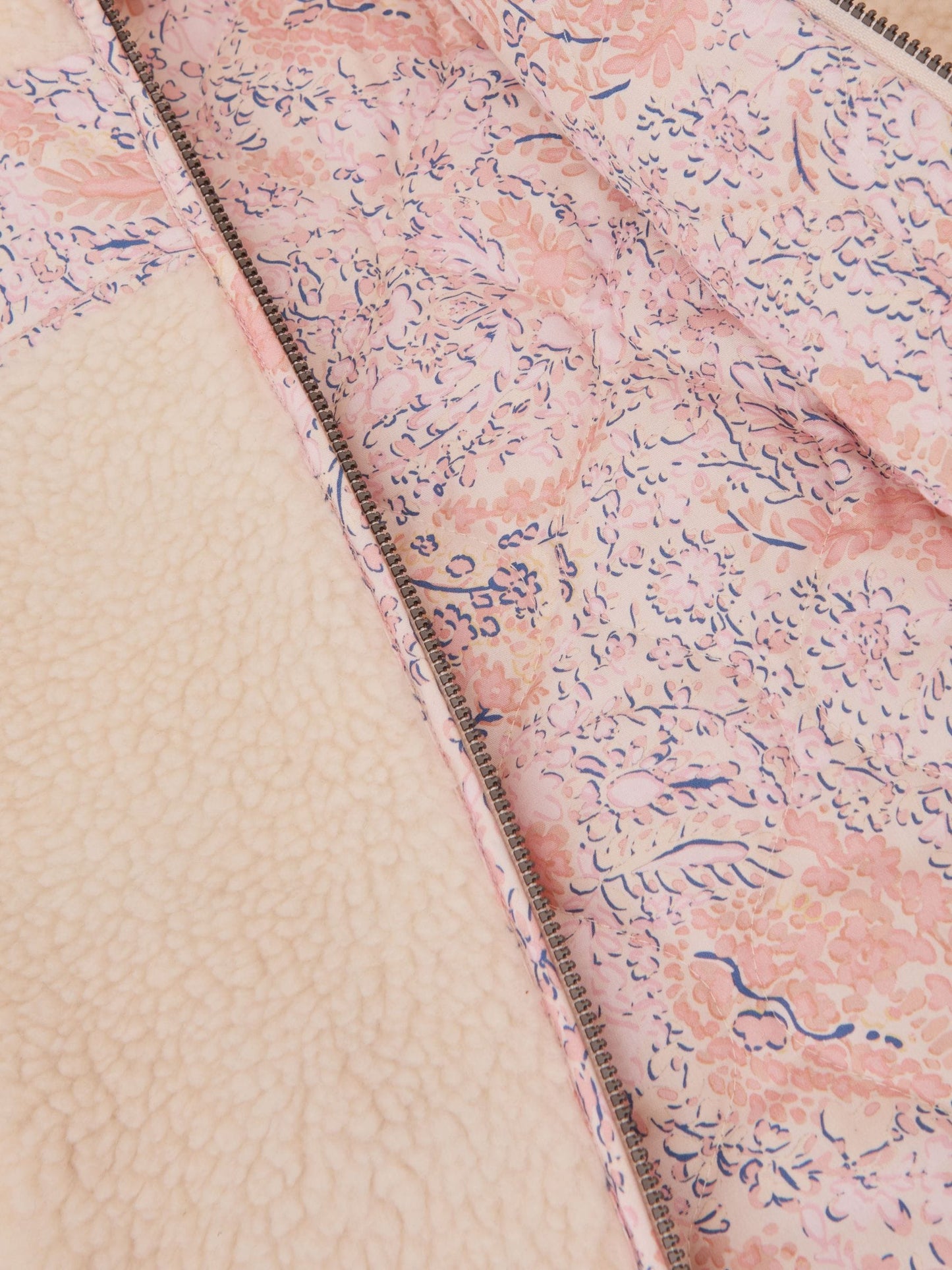 Reiss Ivory Fenella 9-13 yrs Floral-Panel Fleece Jacket