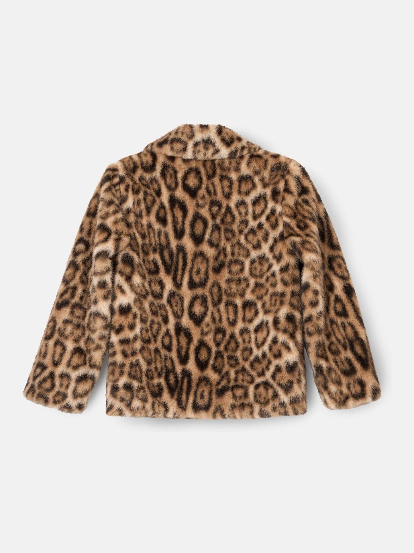 Angel & Rocket Brown Corine Leopard Print Fur Bow Coat