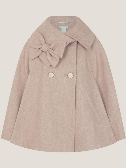 Monsoon Brown Bow Cape Coat