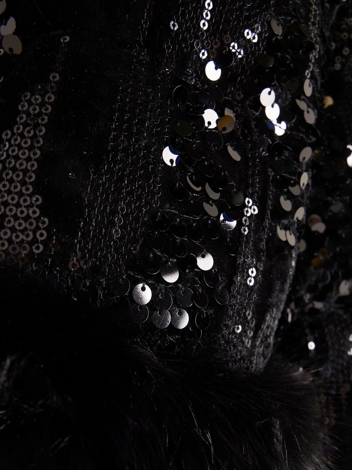 River Island Black Girls Sequin Puffer Coat