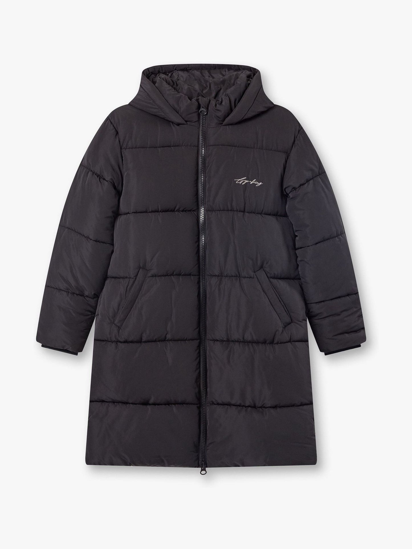 Gym King Black Long Line Puffer
