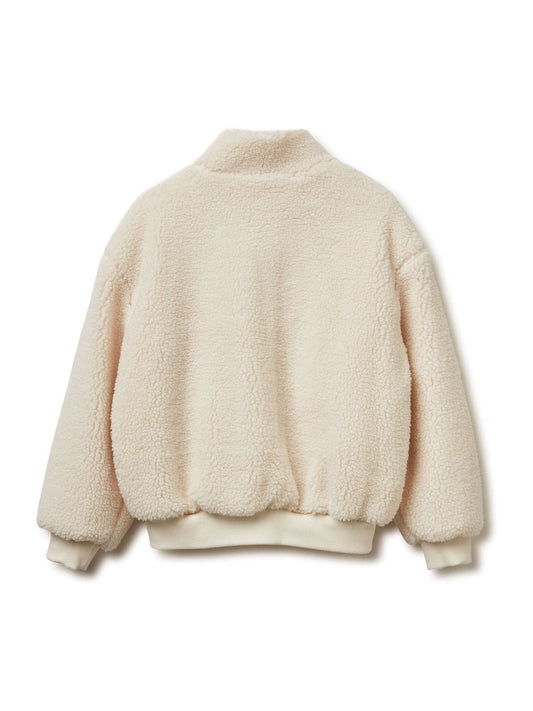 Benetton Fleece Zip Up Cream Jacket