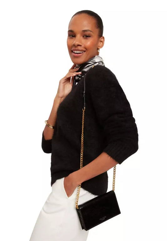 Ted Baker Mahiraa Siyah Kapaklı Omuz Çantası