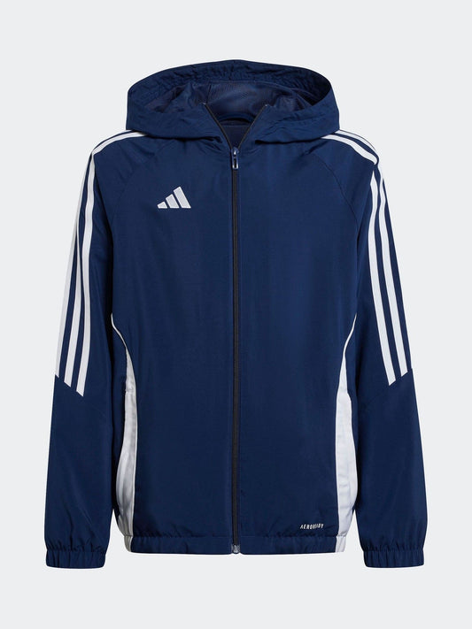adidas Blue Grey Tiro 24 Kids Windbreaker