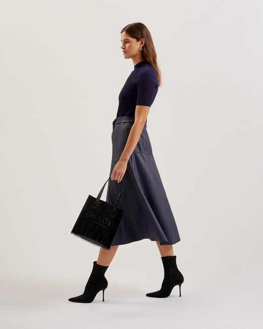 Ted Baker Reptcon Siyah Timsah Dokulu Küçük Icon Çanta