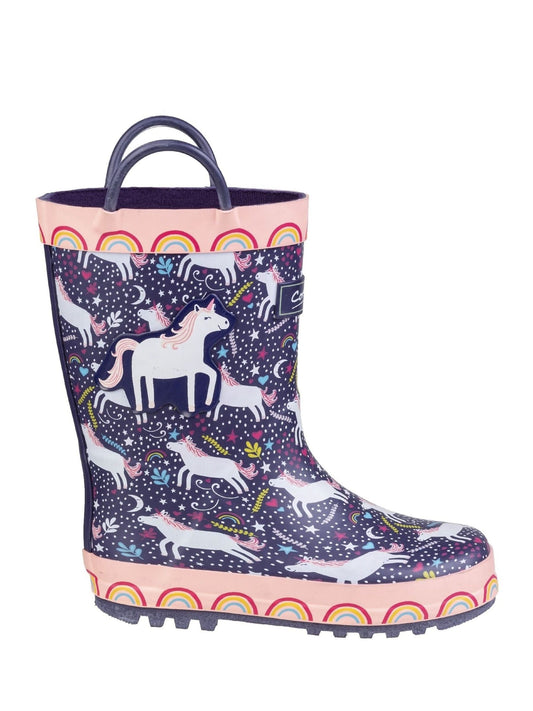 Cotswold Junior Purple Waterproof Sprinkle Wellington Boots