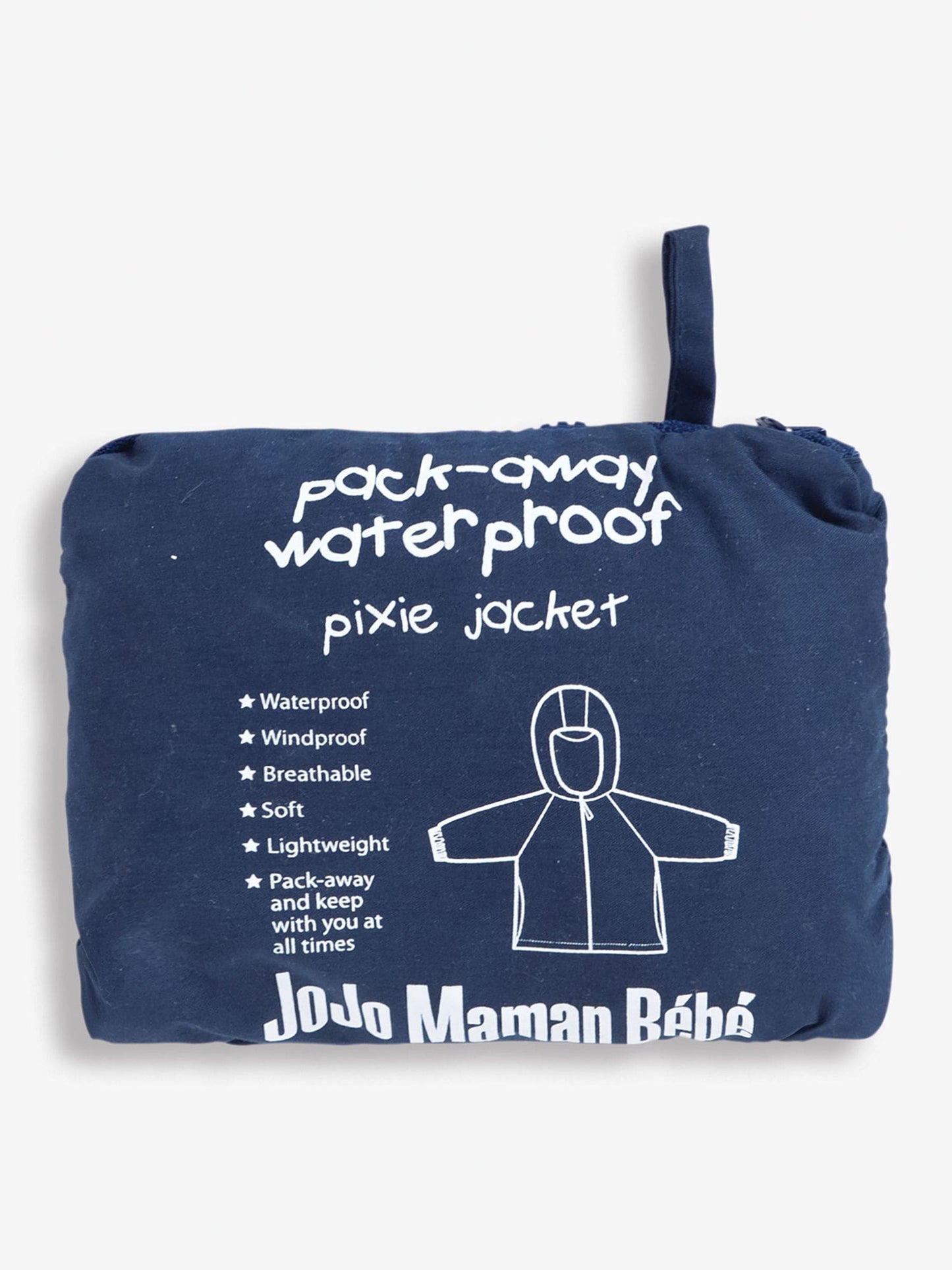 JoJo Maman Bébé Navy Blue Pack-Away Rain Jacket