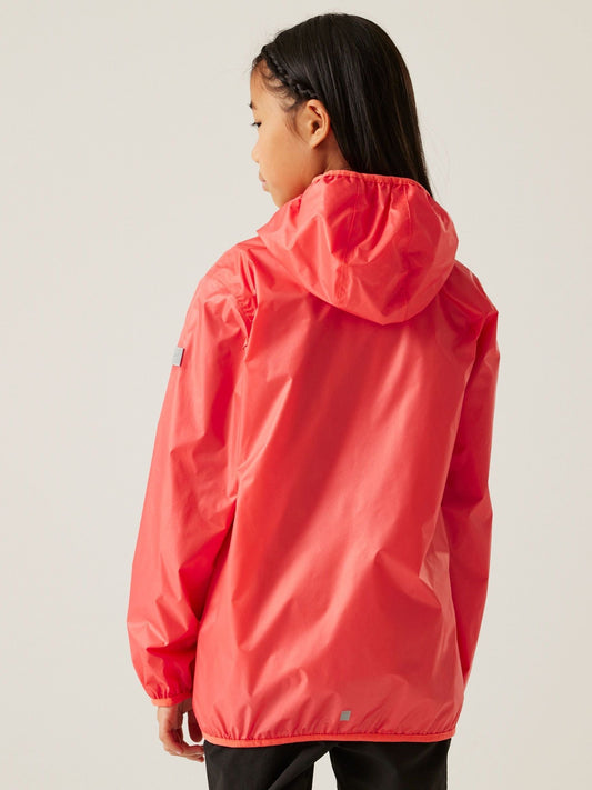 Regatta Rose pink Kids Lever II Waterproof Packaway Jacket