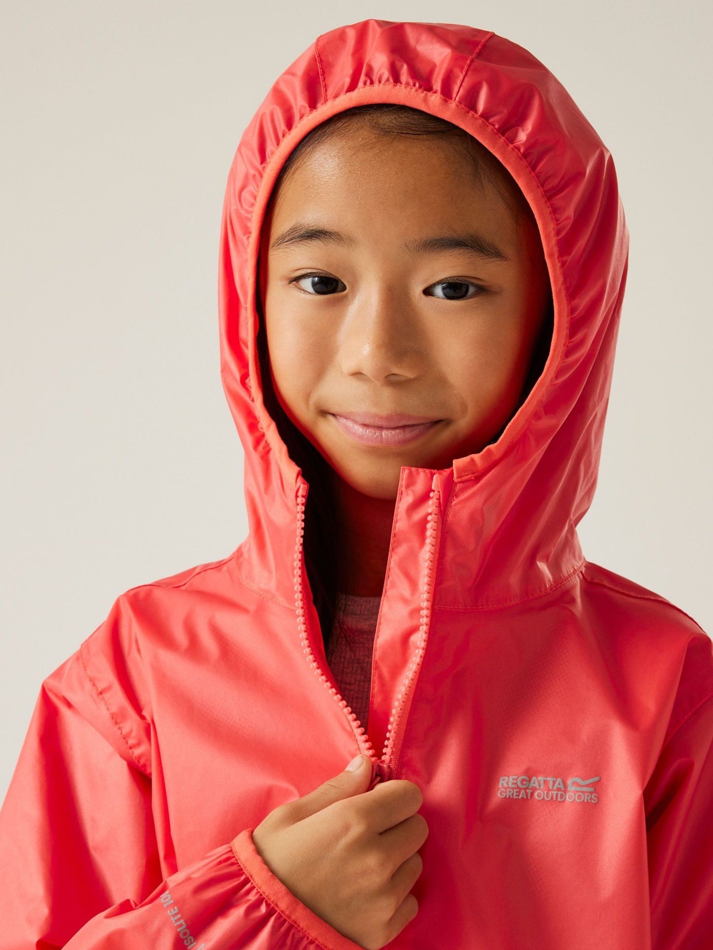 Regatta Rose pink Kids Lever II Waterproof Packaway Jacket