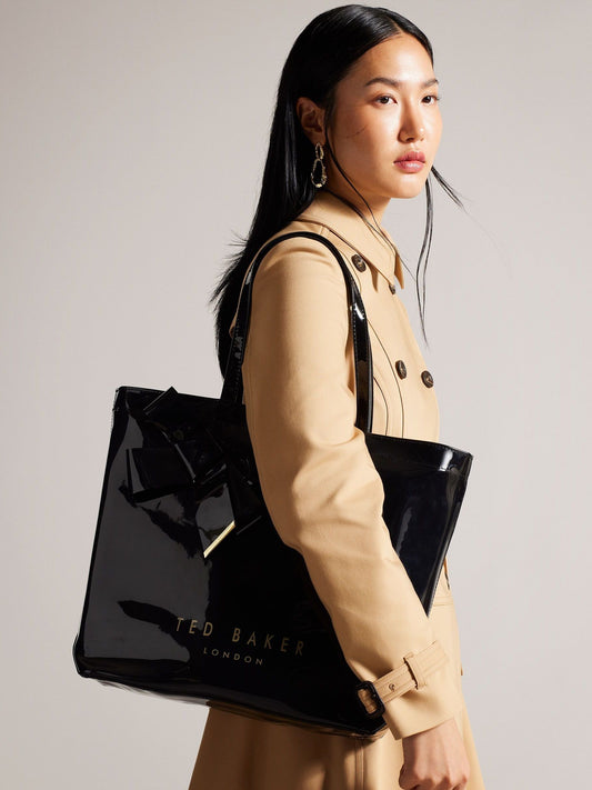 Ted Baker Siyah Nicon Knot Bow Büyük Icon Çanta