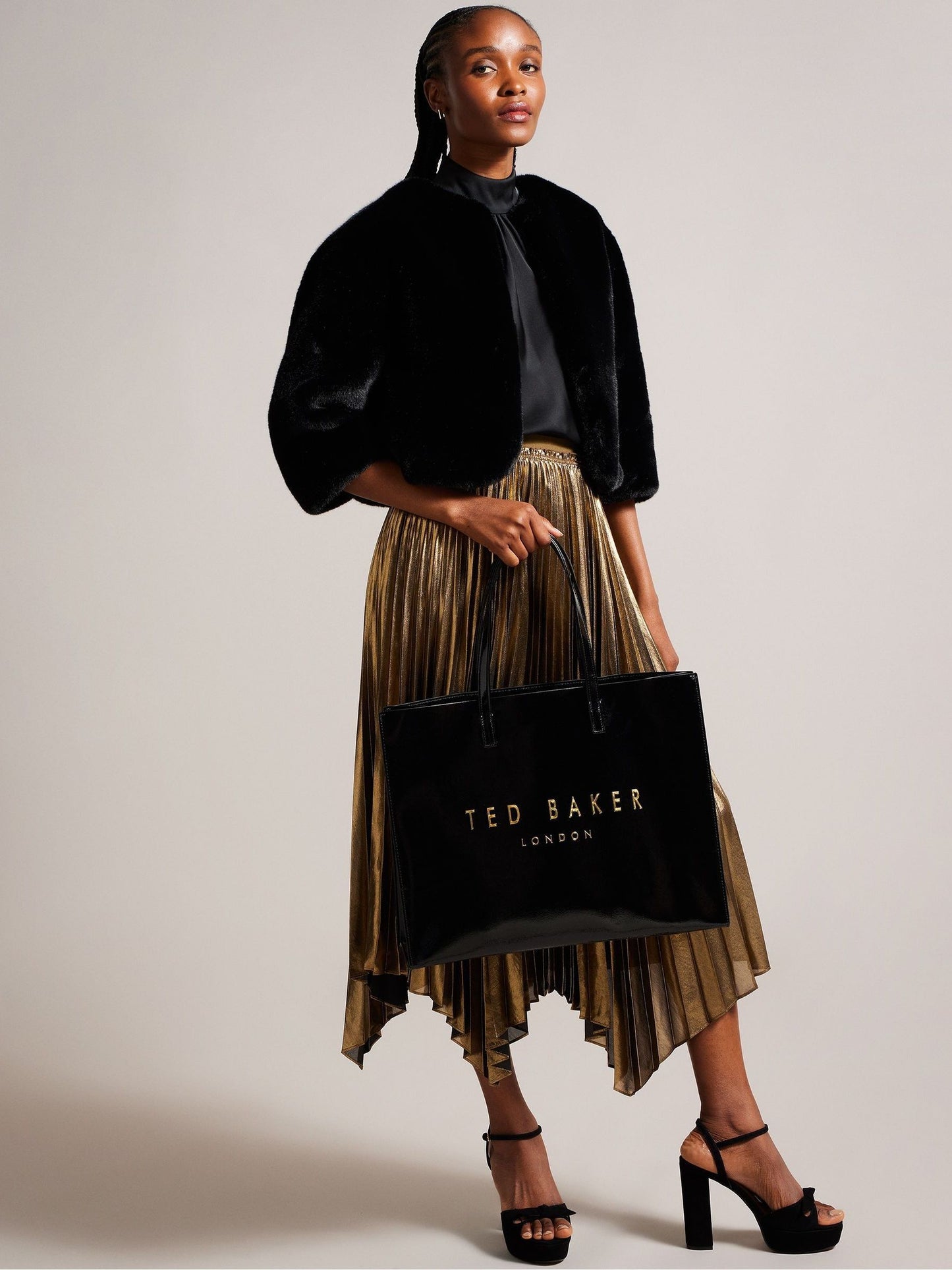 Ted Baker Siyah Crikon Crinkle Ekstra Büyük Icon Çanta