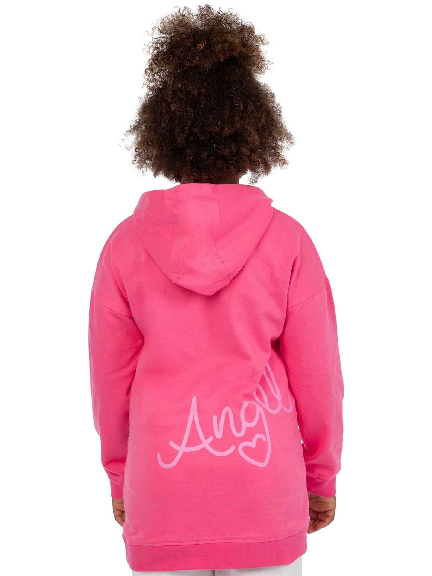 Character Pink 100% Cotton Disney Lilo And Stitch Angel Glitter Hoodie