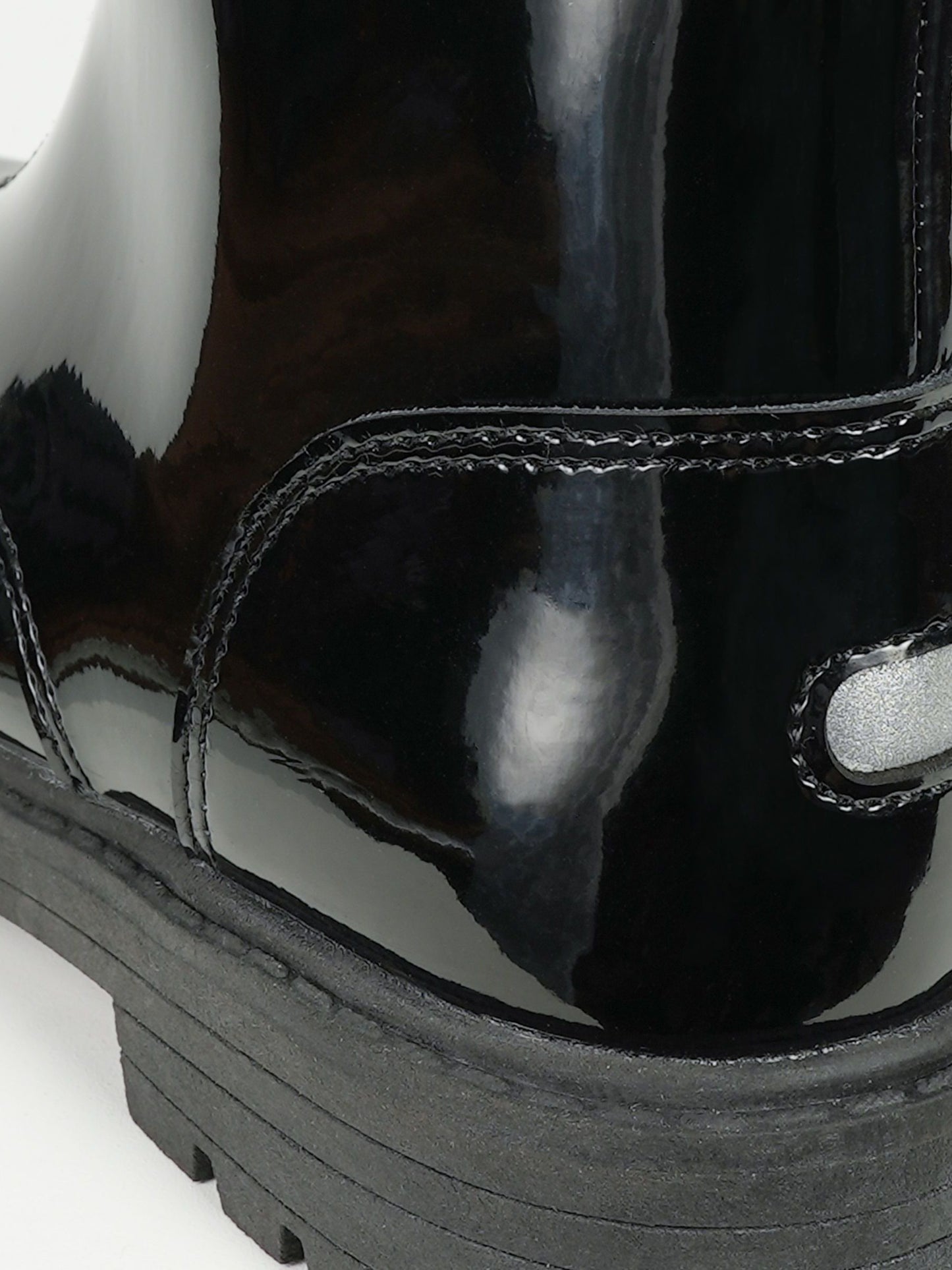 ToeZone Lydia Girls Patent Leather Zip Black Boots