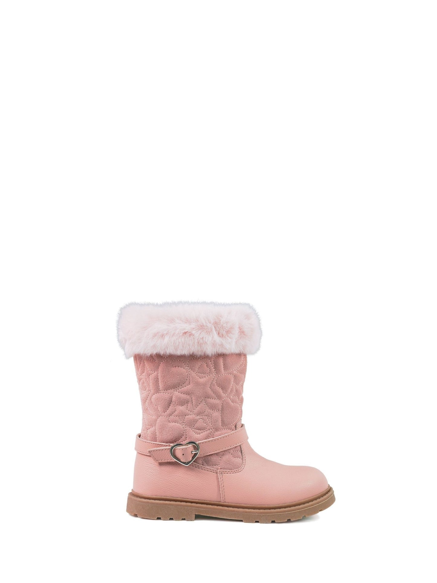 Toezone Lumi Faux Fur Zip Heart Buckle Boots