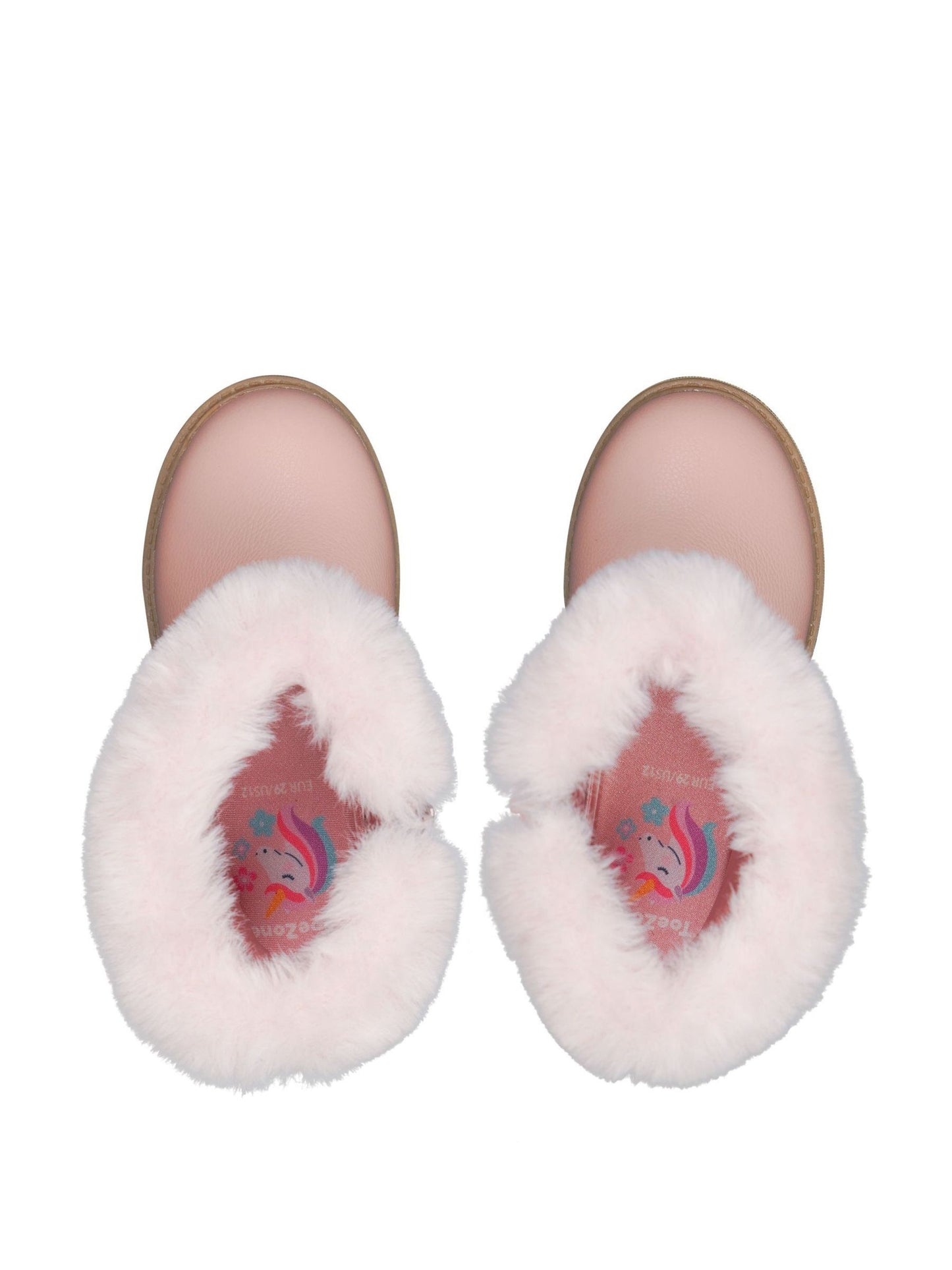 Toezone Lumi Faux Fur Zip Heart Buckle Boots