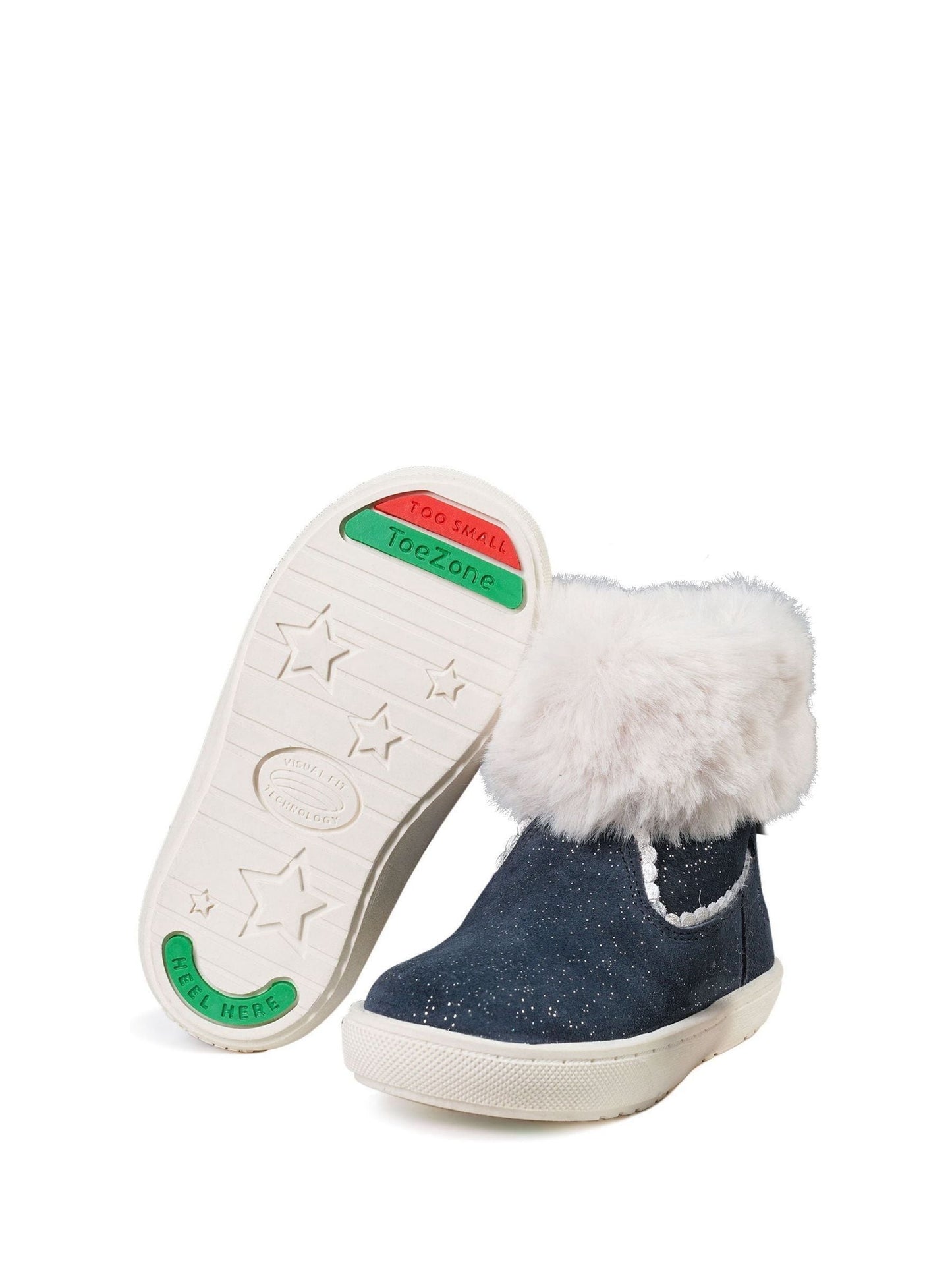 Toezone Girls Faith Suede Leather Faux Fur Zip Boots