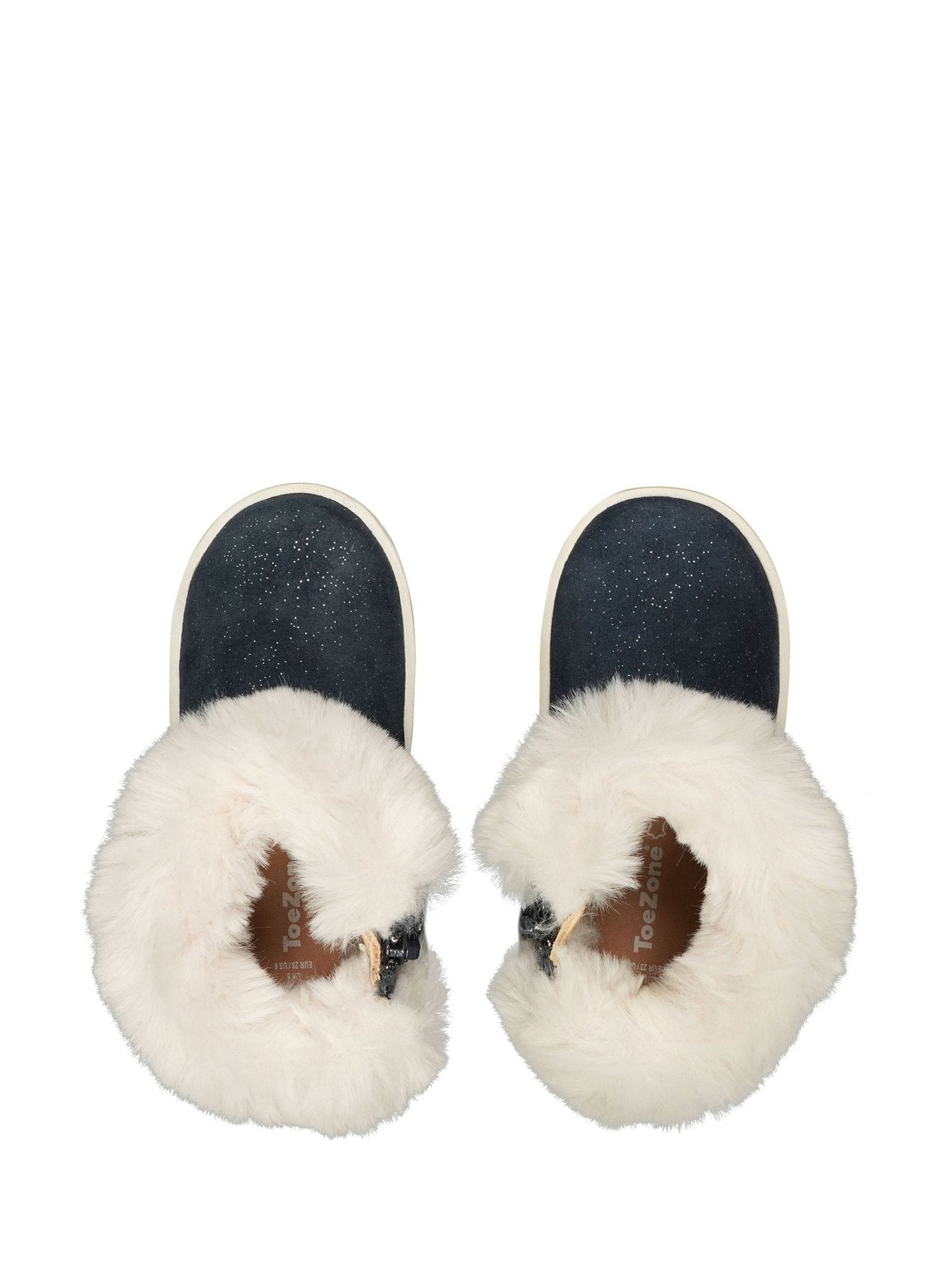 Toezone Girls Faith Suede Leather Faux Fur Zip Boots