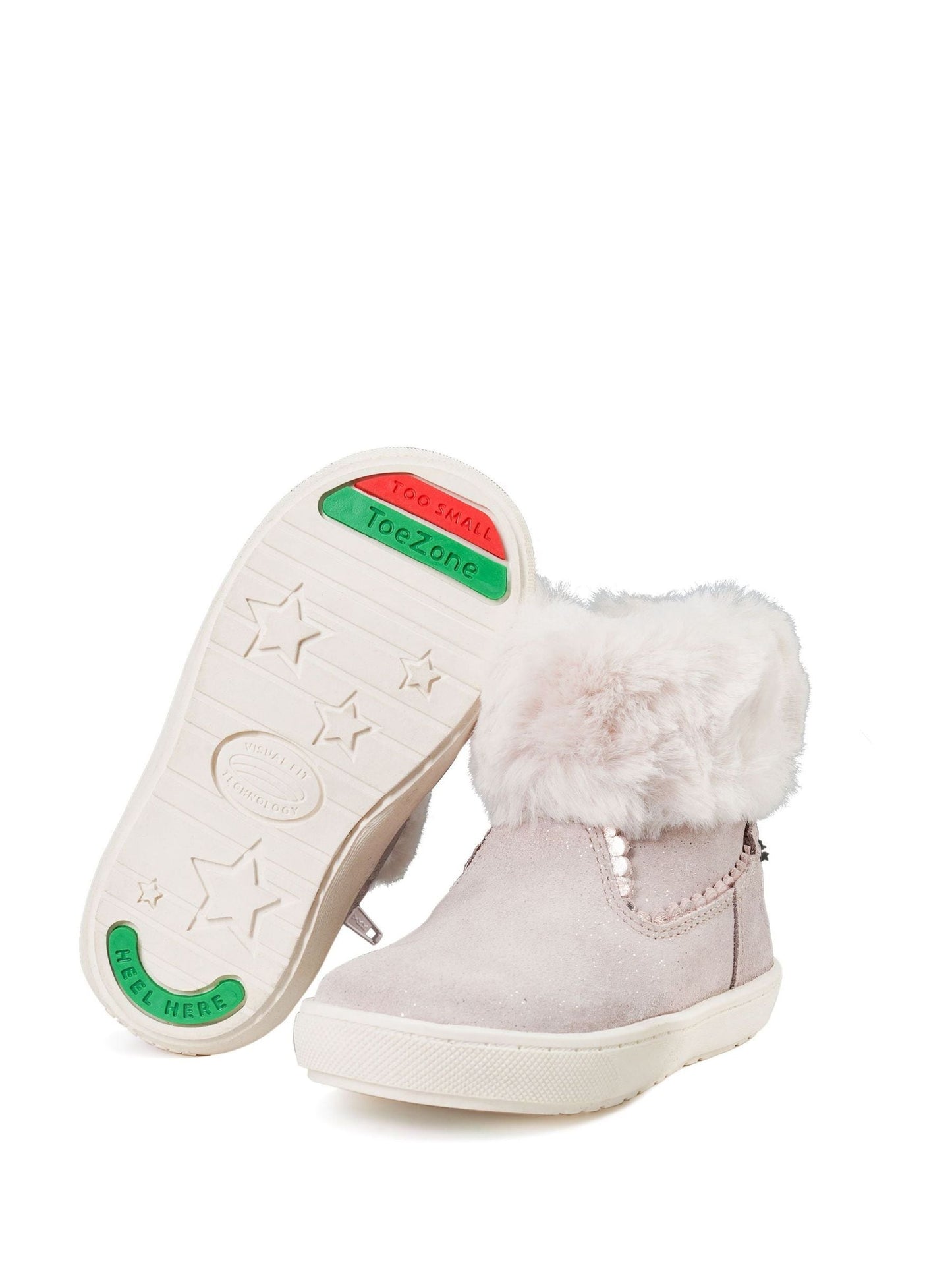 Toezone Girls Faith Suede Leather Faux Fur Zip Boots