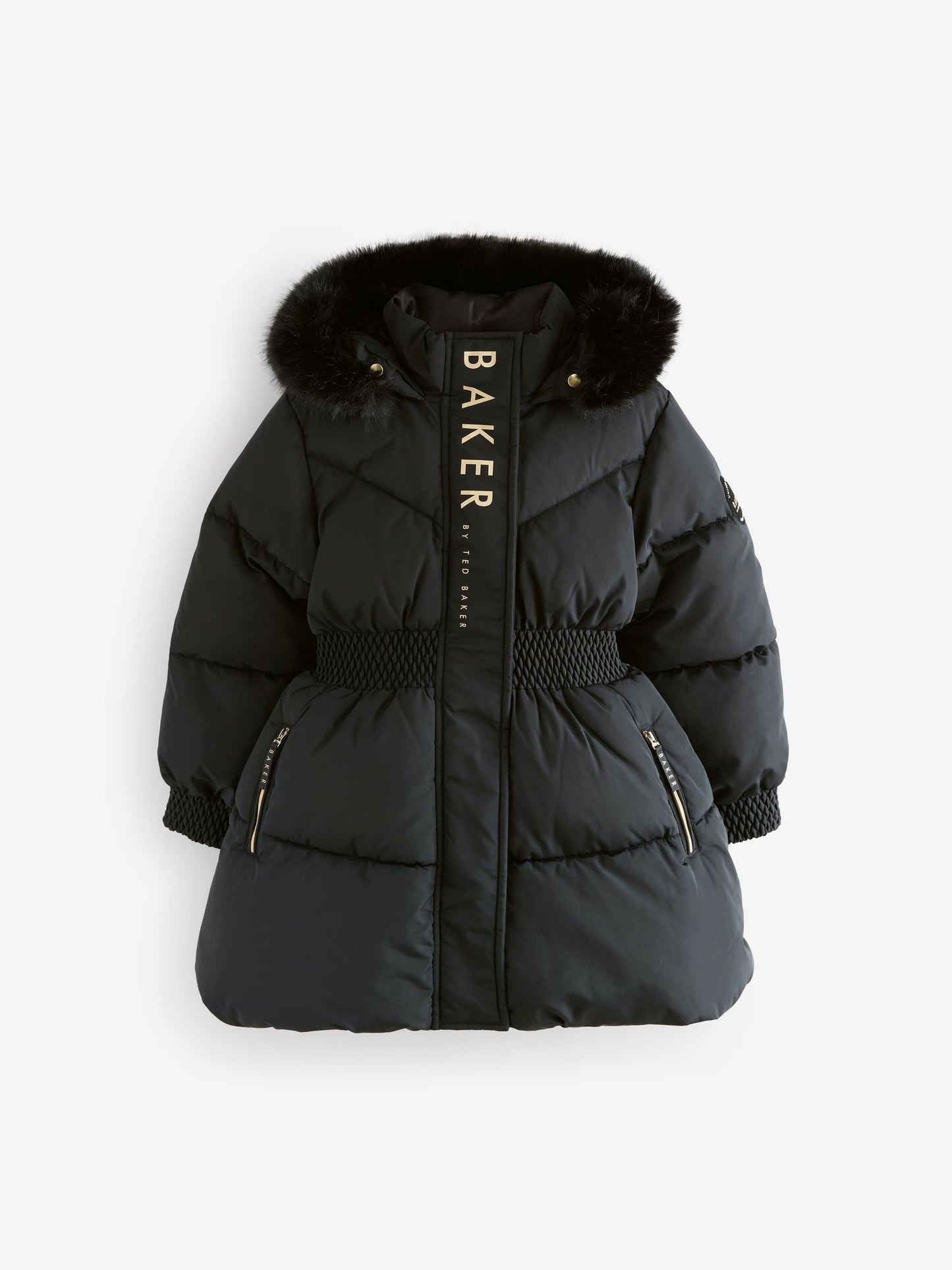 Baker by Ted Baker Suya Dayanıklı Etek Detaylı Dolgulu Siyah Mont