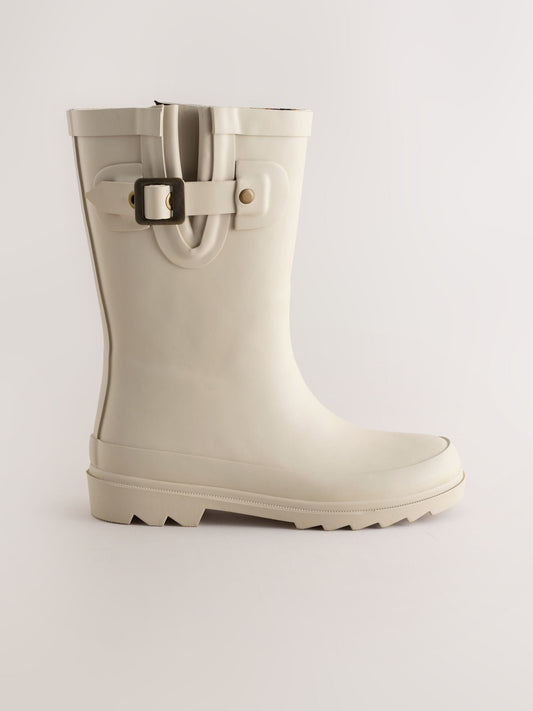 Natürel Sıcak Astarlı Tokalı Yağmur Çizmesi