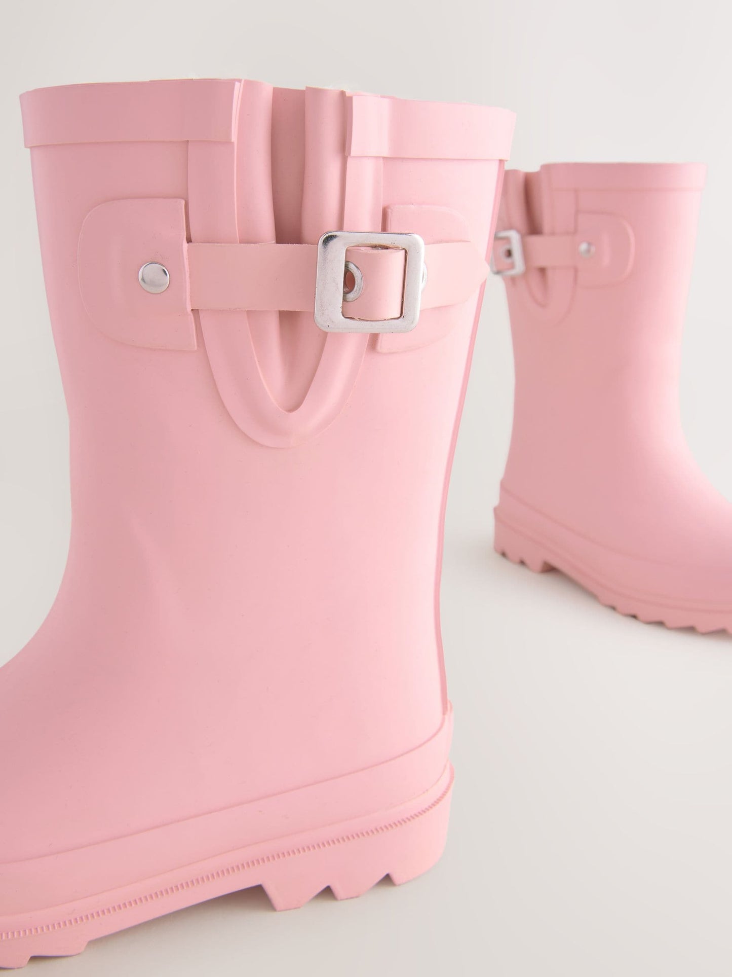 Pembe Sıcak Astarlı Tokalı Yağmur Çizmesi