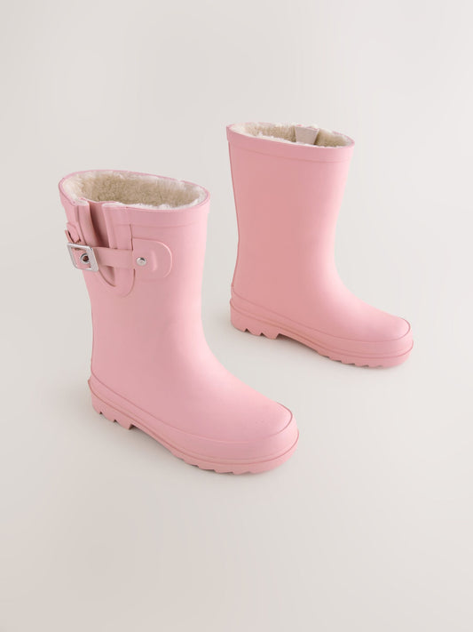 Pembe Sıcak Astarlı Tokalı Yağmur Çizmesi